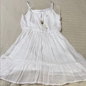 White Sleeveless Girls Gauze Dress size 8